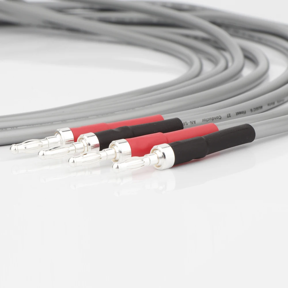 Pair HiFi Audio Note AN-SPXII Speaker Cable 4 Spade Plug to 4 Banana Plug Cable Without Original Box