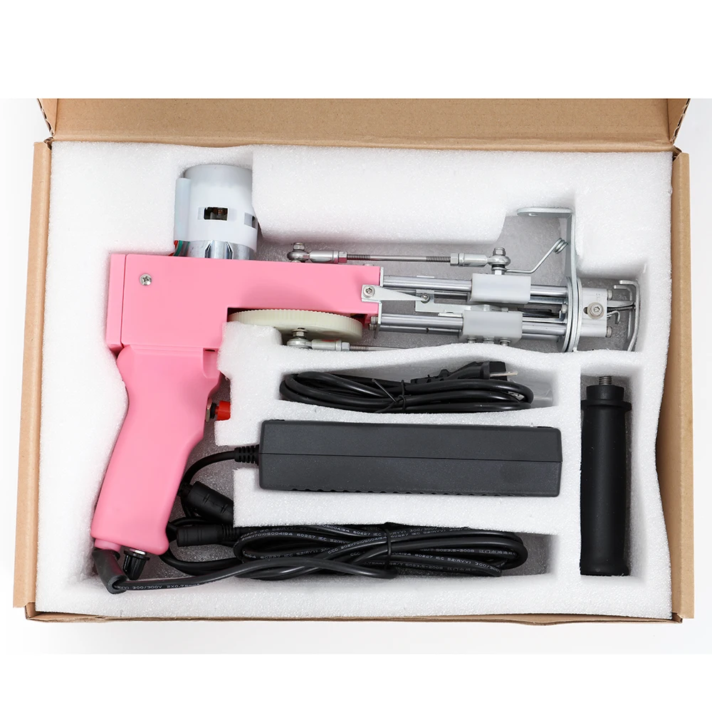 New tufting gun 2 in 1 electric carpet tufting gun can do cutting pile and loop pile pistol carpet weaving flocking power tool