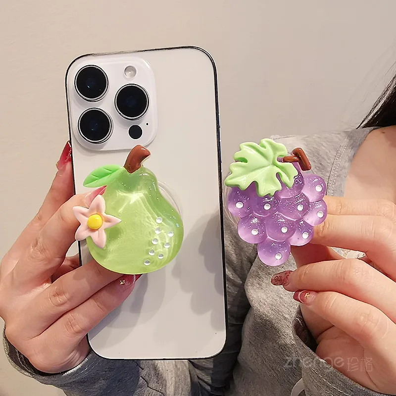 Korean Cute Pineapple Strawberry Phone Socket GripTok For Iphone Samsung Universal Accessories Phone Holder Ring Support Stand