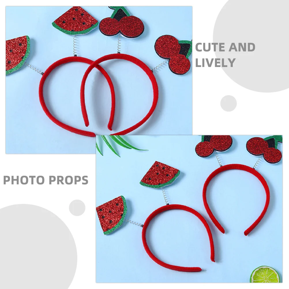 2 stuks fruithoofdband simulatie 3D realistisch ontwerp elastische pasvorm zomerfeest foto rekwisieten fruit haaraccessoires