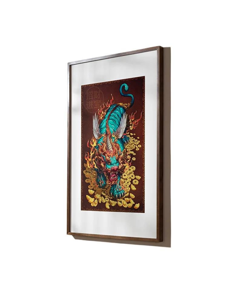 

Bronze carving painting, brave Pixiu living room study entrance decorative painting, background painting