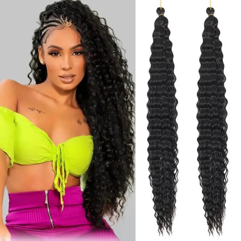 Synthetic Curl Crochet Braids Ocean Wave Twist Braiding Hair Extensions Beach Curl Hair for Women Braided Hairstyle Styling