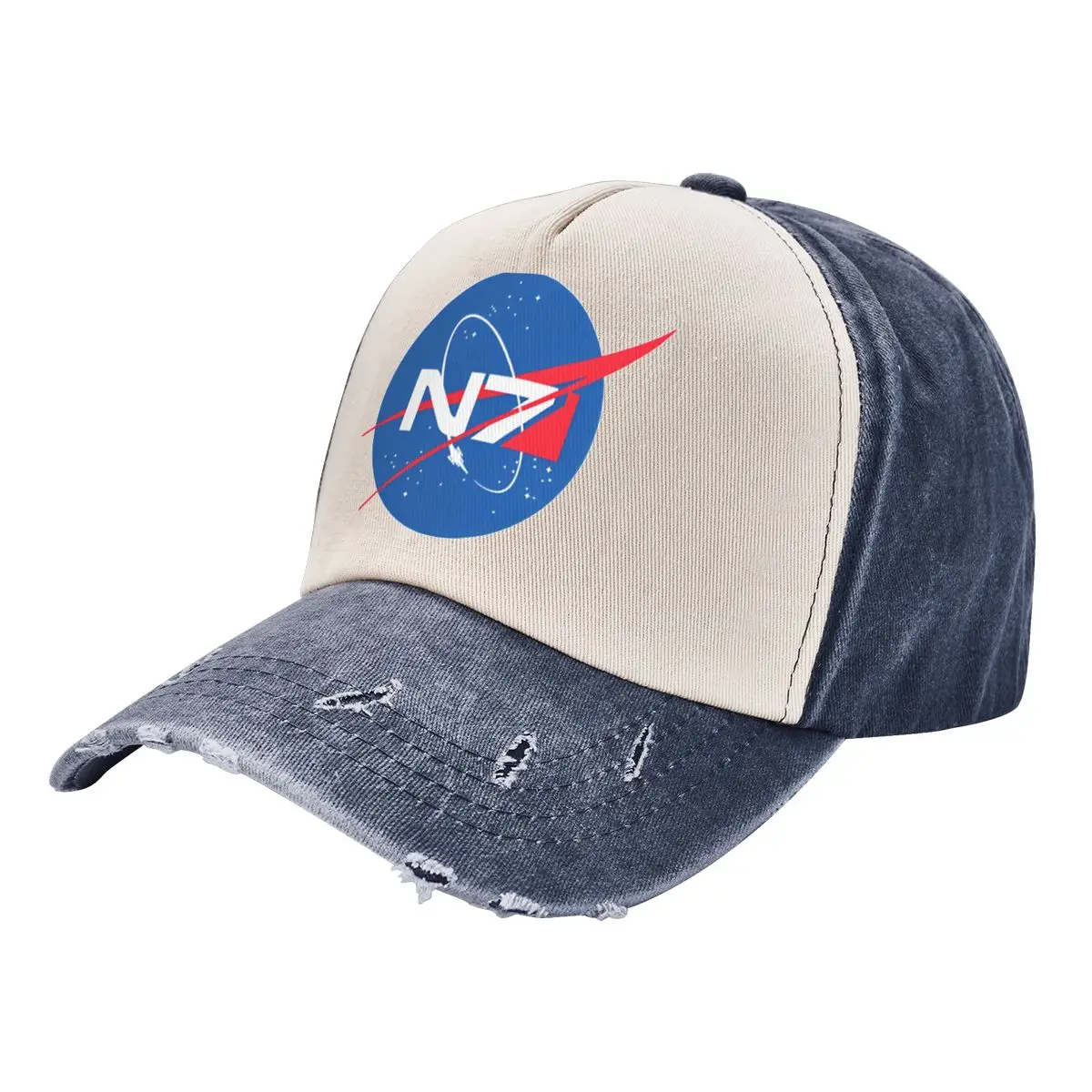 Vintage N7 NASA Mass Effect Active Baseball Cap Men Women Distressed Washed Headwear Video Game Outdoor All Seasons Hats Cap