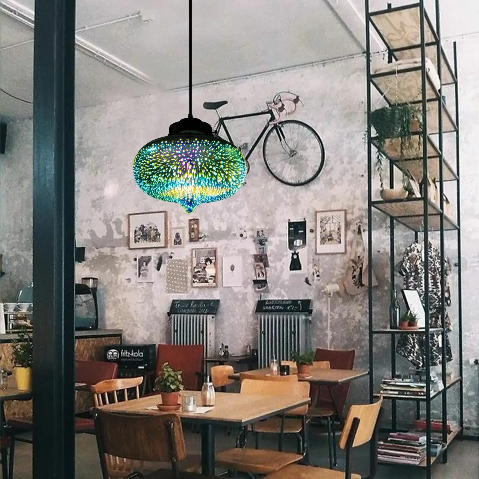 ثلاثية الأبعاد الألعاب النارية الزجاج الملون الحديثة ضوء السقف قلادة مصباح الثريا تركيبات لغرفة المعيشة ديكور