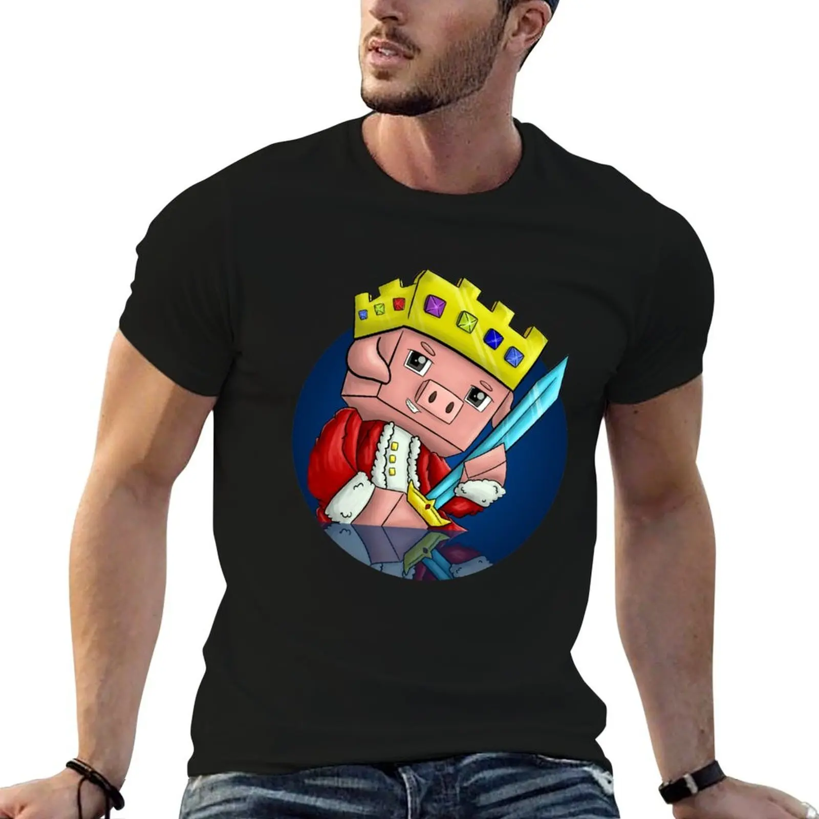 

Technoblade Pig King T-Shirt man t shirt summer man t shirts for men casual T-Shirt