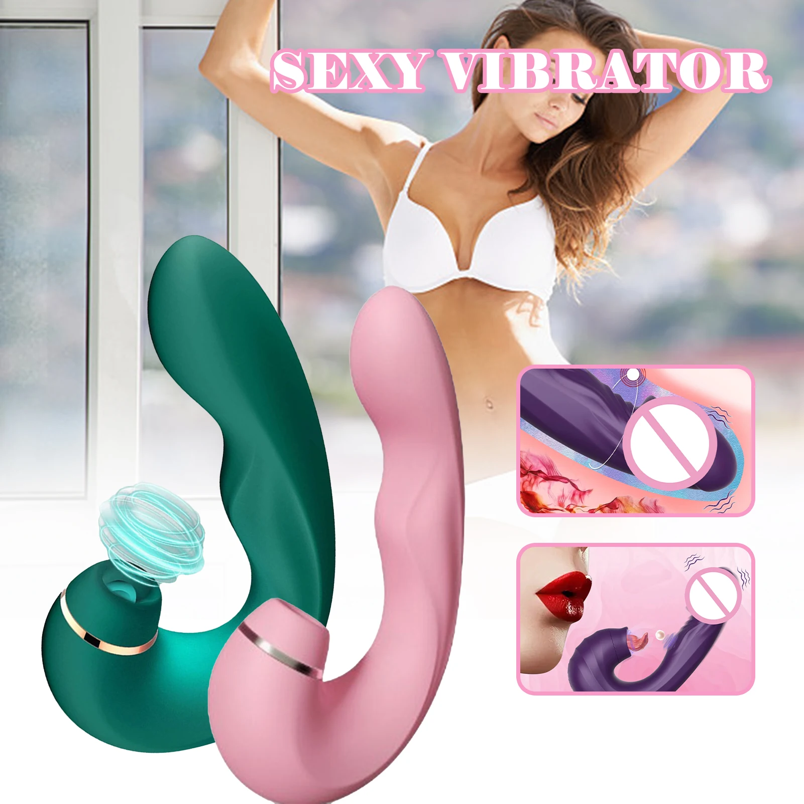 

3 In 1 Clitoral Licking Rotating G Spot Vibrator Clit Tongue Dildo Vaginal Vibrating Stimulator 10 Modes Sex Toys For Woman