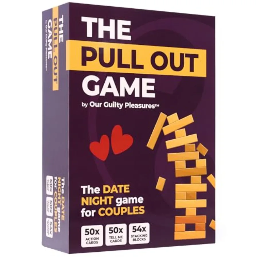 

The Pull Out Game - Flirty Date Night Game for Couples Romantic Block Tower with 100 Cards 50 Action and 50 Tell Me Relationshi