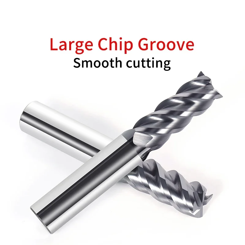 Chowmaster 1/8 3/16 1/4 5/16 3/8 1/2 Inch Size Milling Cutter HRC55 Carbide Endmill for Stainless Steel CNC Cutting Tools