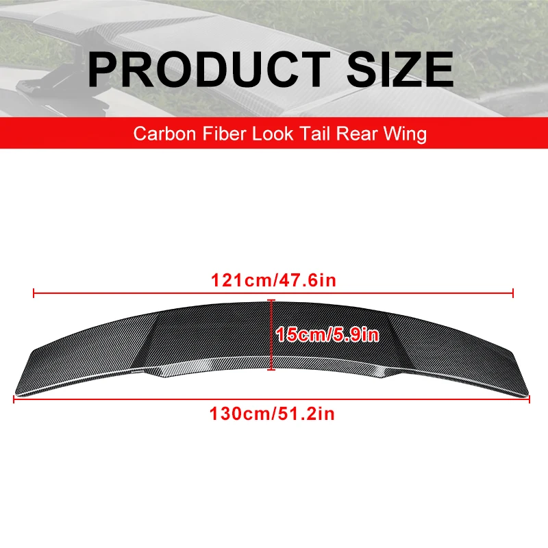 For Cadillac CT4 2019-2023 Car Control Modification Carbon Fiber Look Accessories Decoration Rear Spoiler Wing Trunk Tail Remote