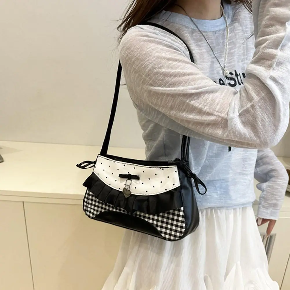 

Portable French Lace Bow Shoulder Bag Versatile Fashion Mini Handbags Summer Minimalist Niche High-end Single Shoulder Handbag