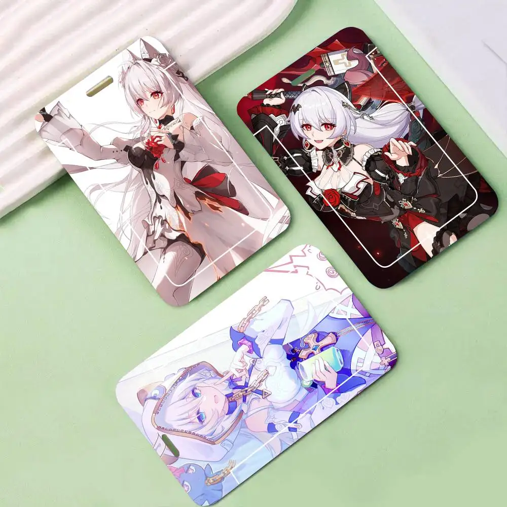 Theresa Animated Game H-honkai Impact 3rd Black Lanyard Card Holders Student Meal Cards And Campus Ids School