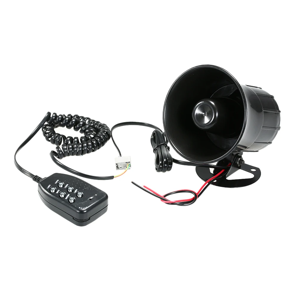 Car Motorcycle Megaphone 6 Tone Loud Speaker Traditional Hooter Ringing Fire Alarm Wailing Ambulance Blaring Police Siren