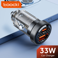 Toocki 33W 5A QC PD 3.0 SCP Car Charger Mini Quick Charge USB Type C Fast Charging For iPhone 15 14 13 12 Huawei Samsung Xiaomi