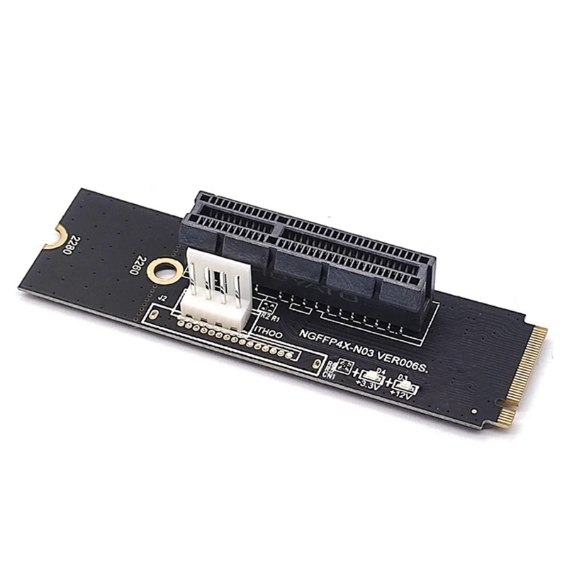 2 Stuks Ngff M2 Naar Pci-e 4x X1 Slot Riser Kaart M2 Nvme Naar Pcie X4 Adapter Met Led Spanning Indicator Voor Btc Mijnwerker Mijnbouw