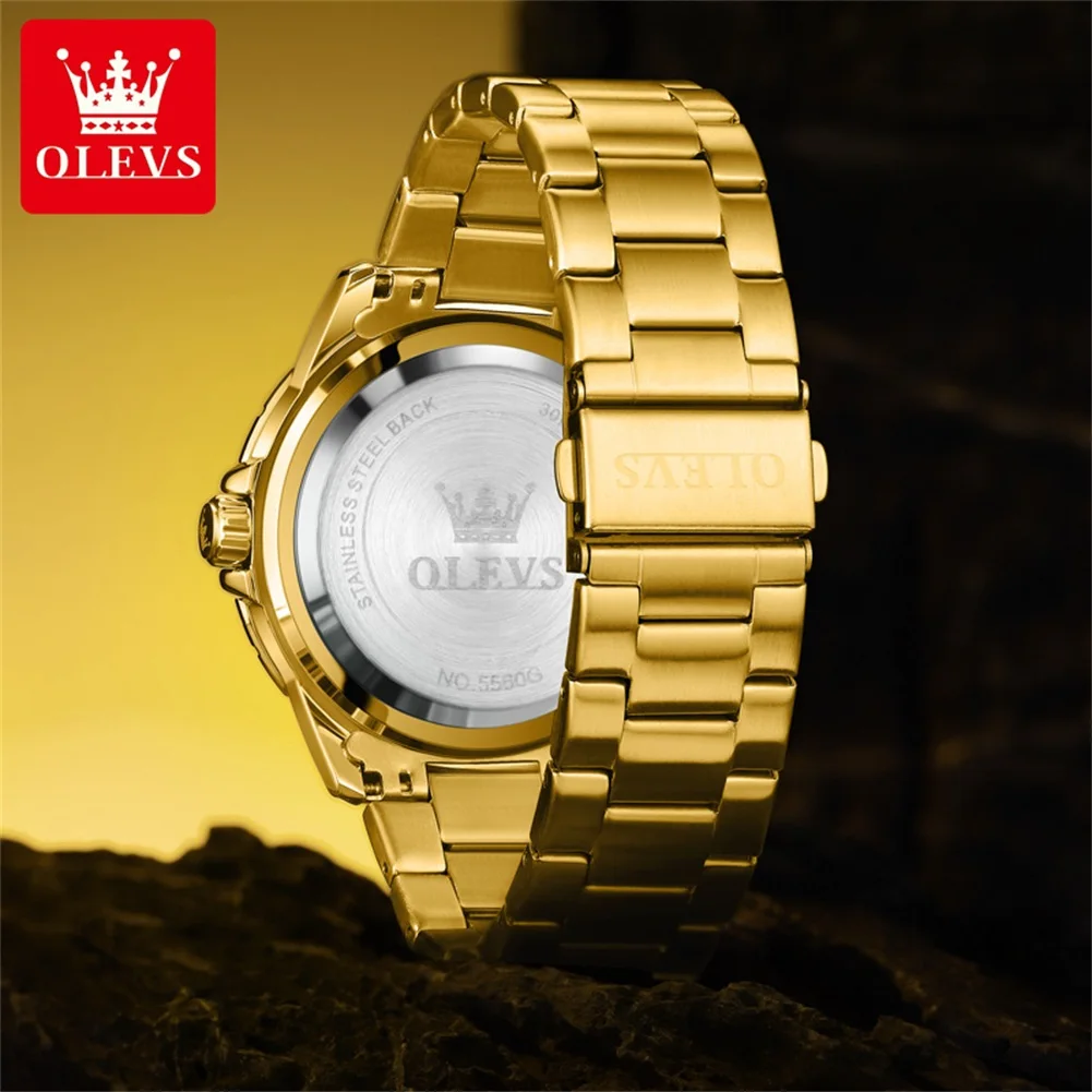 OLEVS Brand Bestselling Watch Green Submariner Quartz Watch Night Light Men's Watch 5560