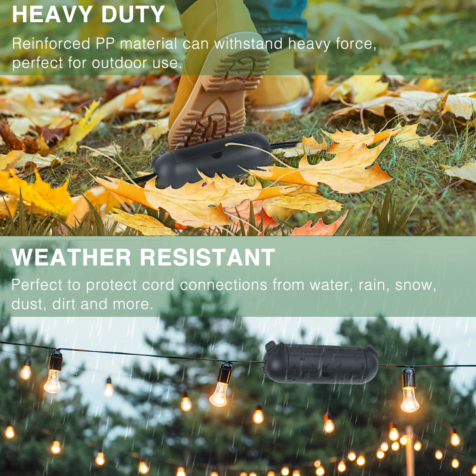 IP44 صندوق كهربائي خارجي مع كابل مانع تسرب غطاء أمان مقاوم للطقس لقضاء عطلة أضواء الديكور تمديد الحبل/الشريط #5