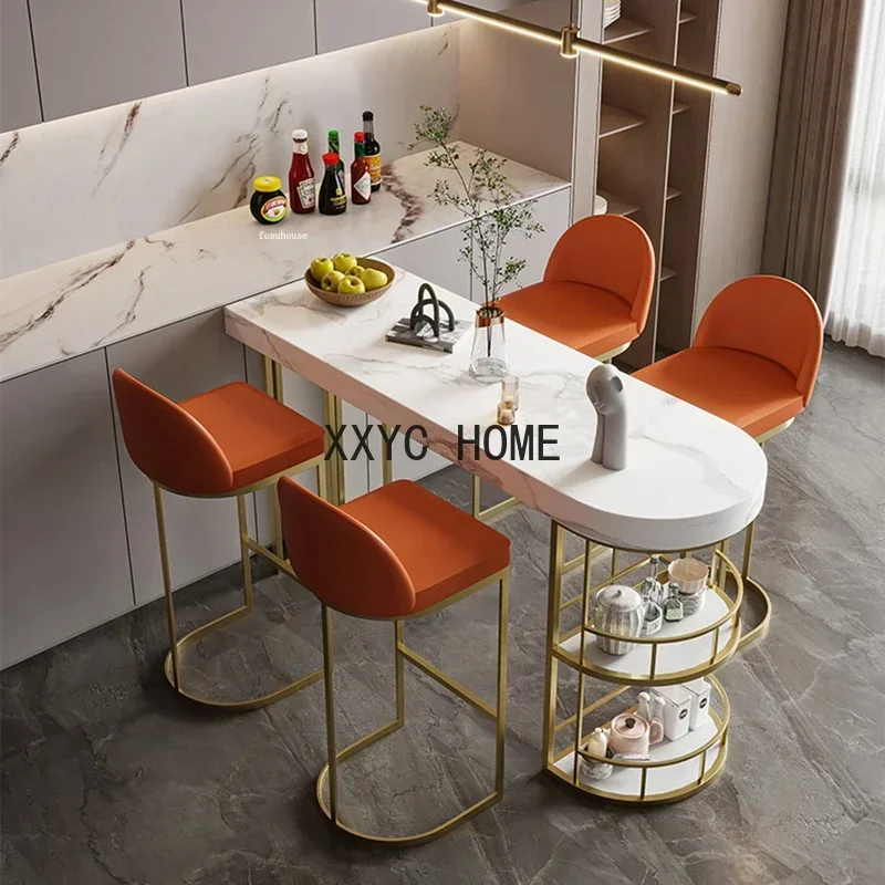 

Легкие роскошные барные столы из каменной плиты, скандинавская барная мебель, высокий стол для гостиной, кухонный обеденный стол, стол для отдыха в маленькой квартире