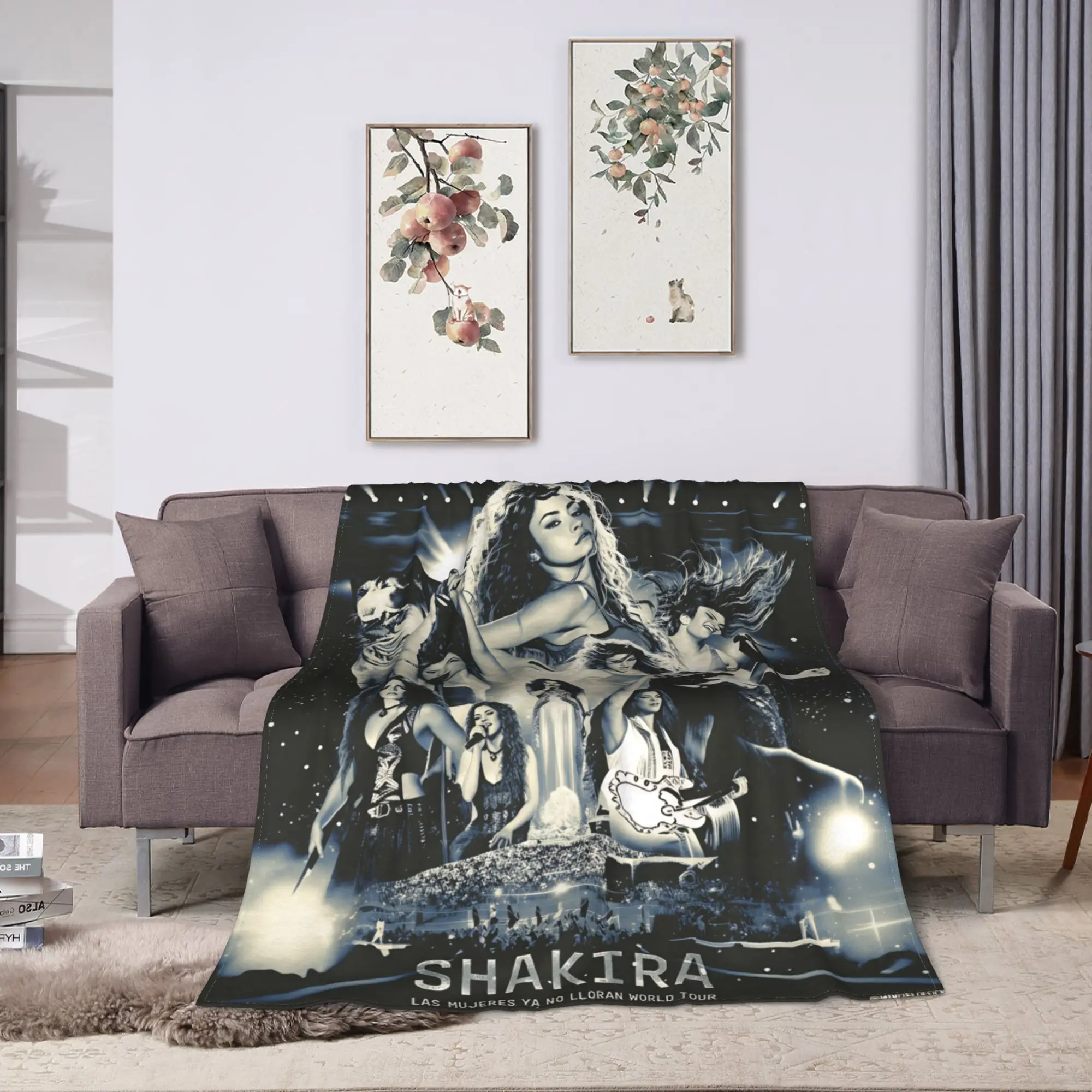 Shakira Blanket Singer Pop Decorative Flannel Throw Blanket For Couch Chair Sofa Bed Warm Soft Design Quality Bedspread Present