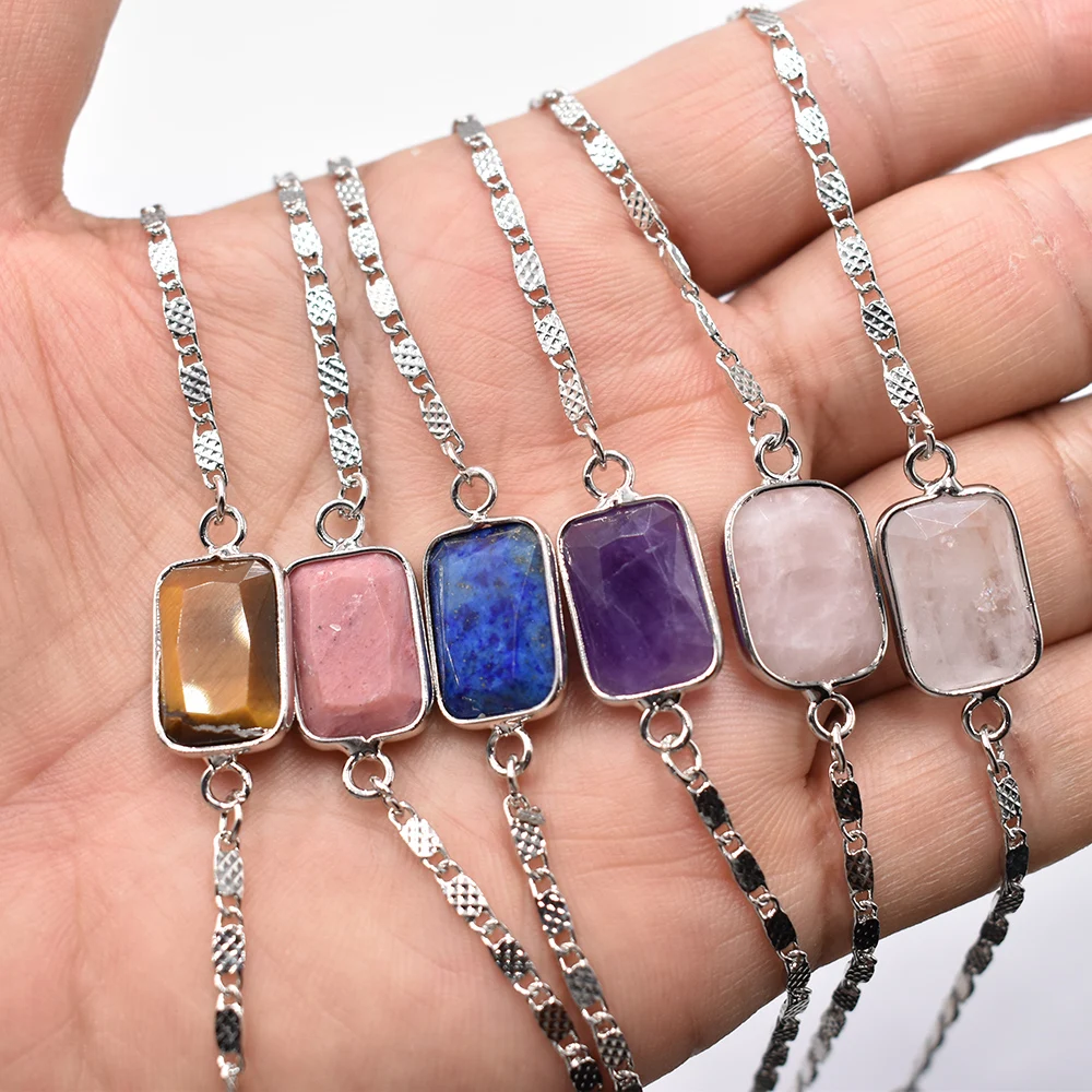 

Wholesale 6Pcs/lot Natural Stone Amethysts Lapis Lazuli Gravel Quartz Bracelets Crystal Bracelet Women Men Jewelry Free Shipping