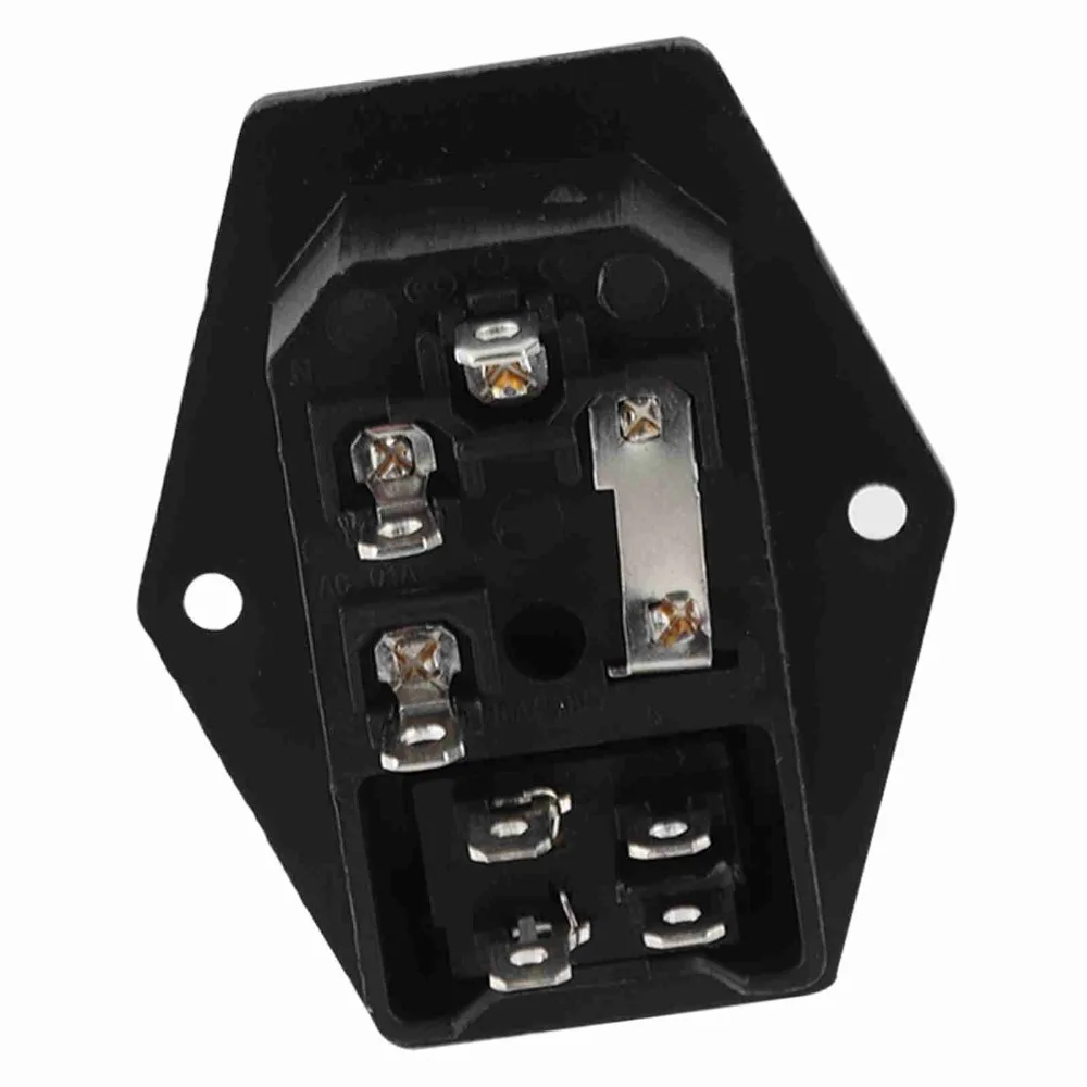 3PCS Durable 4 Pin Terminal Power 10A 250V With Light Indicator AC Power Inlet Module Industrial Applications