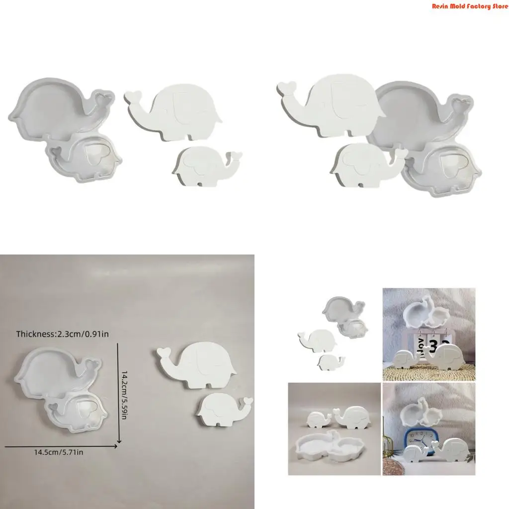 

MXME Decorative Elephant Silicone Mold For Concrete Crafts Making DIY Projects