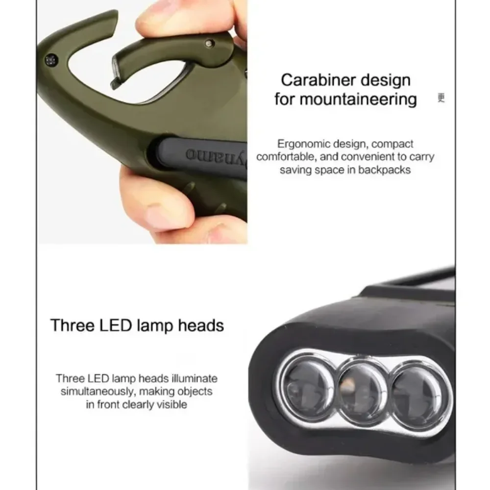 STONEGO Hand-Crank ไฟฉาย LED ไฟฉุกเฉินพลังงานแสงอาทิตย์สําหรับการตั้งแคมป์ การป้องกันตัวเอง และการรักษาความปลอดภัย การผจญภัยกลางแจ้ง