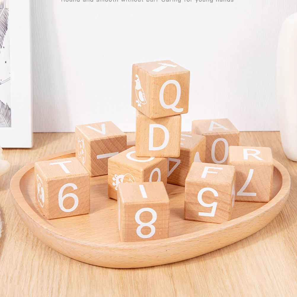 

26Pcs English Letters Numbers Blocks Toys Colorful Wood Blocks Early Education Toys numbered blocks toys for kids