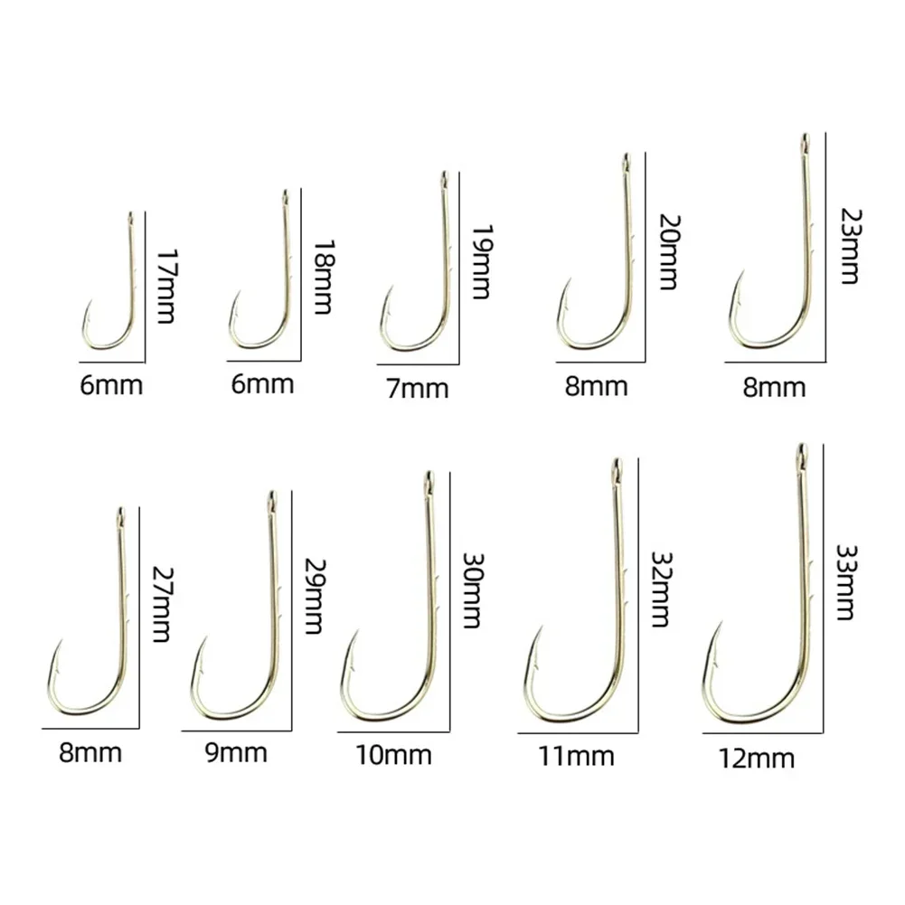 100 Pcs Fishing Hook Set Tool Accessories Carbon Steel Fishing Hook Set Fishing Tackle High Performance High Quality