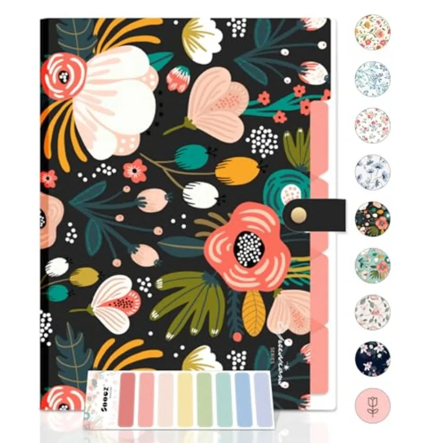 

Eing File Folders Organizer Folders with 5 Pockets Folders for Documents w/Sticker Accordion File Organizer Paper Receipt Bill