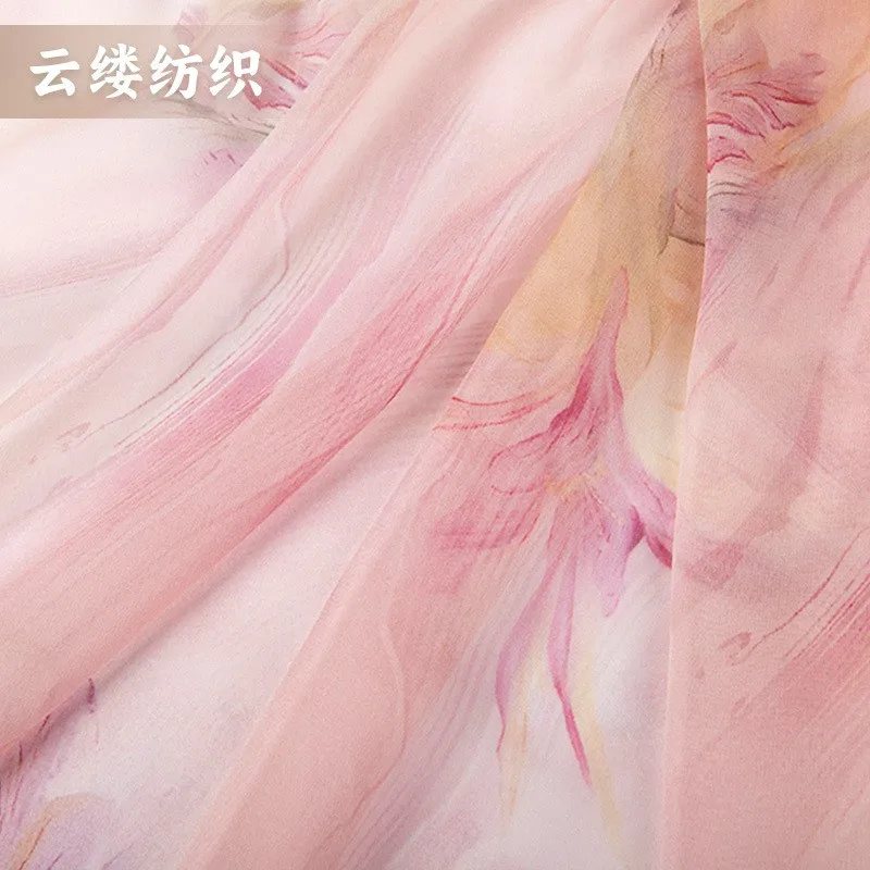 Silk georgette light pastel soft and transparent drape hazy fashion women's fabric