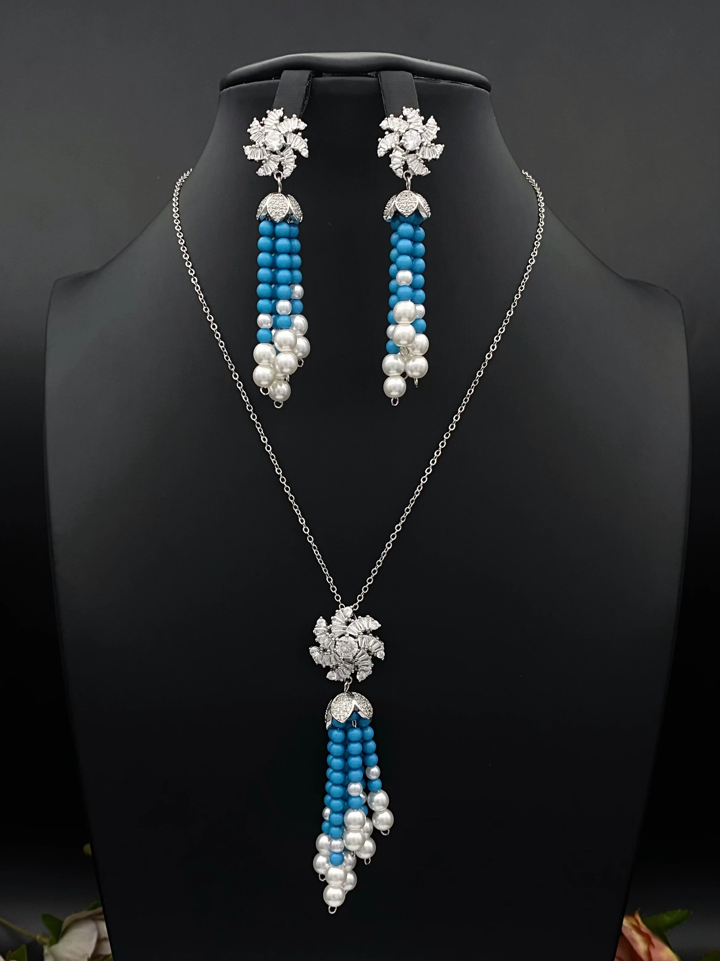 

Комплект украшений с жемчугом Falair — комплект из 2 предметов, бестселлер, комплект ожерелья и сережек в Дубае, идеальный подарок для друзей или Дня святого Валентина D