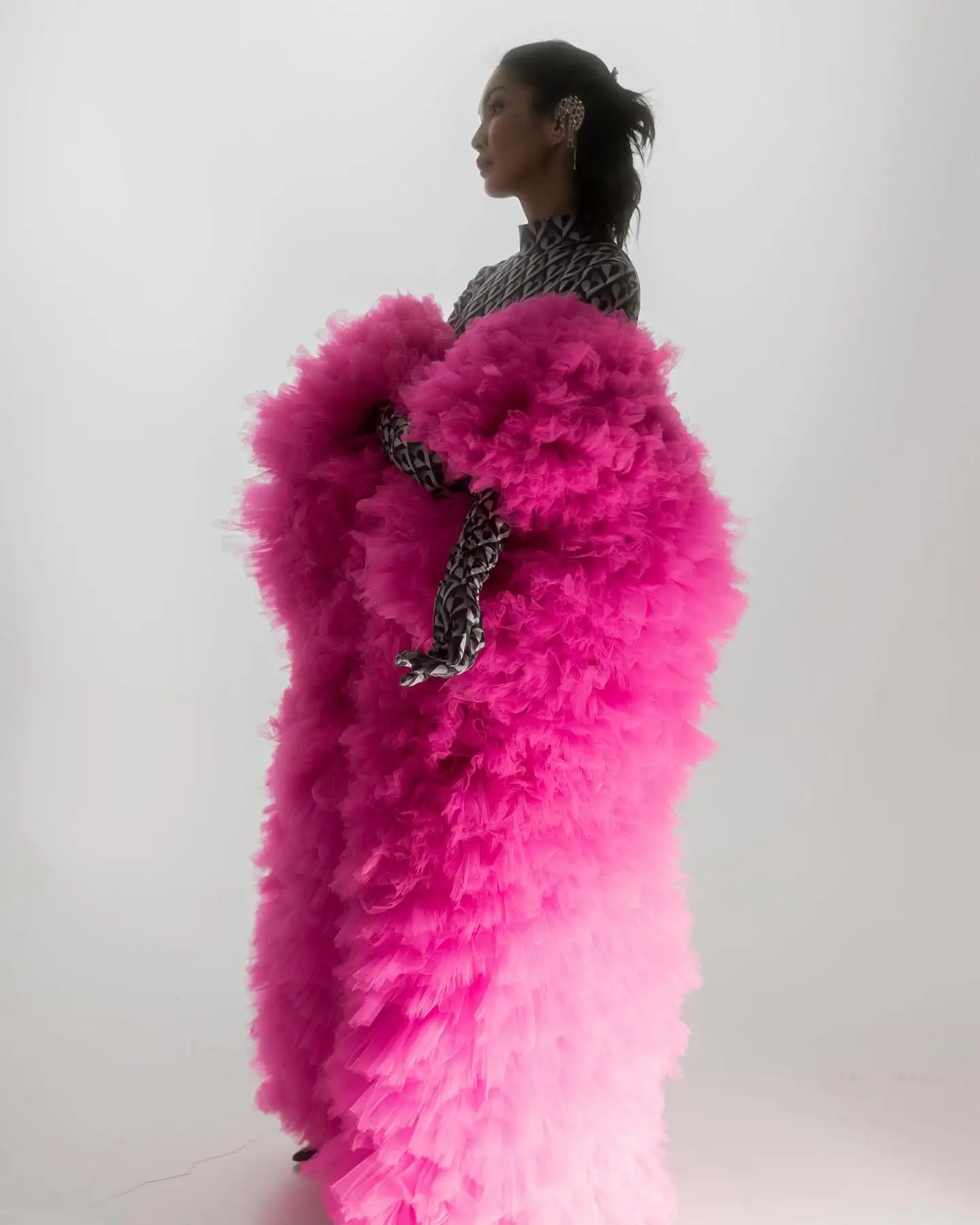 Klassiek lichtroze gewaad met zakken Extra gezwollen taft avondvrouwen rokken Vrouwelijke bruiloft rok Eenvoudige casual maxirok