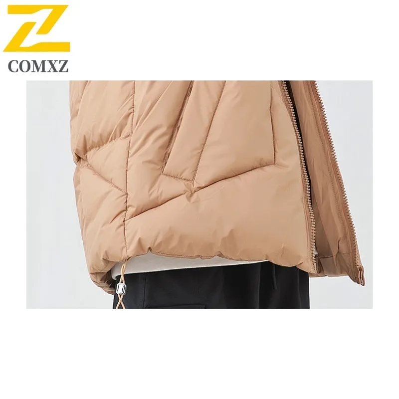 COMXZ 2025 عبر الحدود بلون سترة الشتاء مقنعين سترة قطن الرجال النساء زوجين سميكة الدافئة معطف مبطّن #6