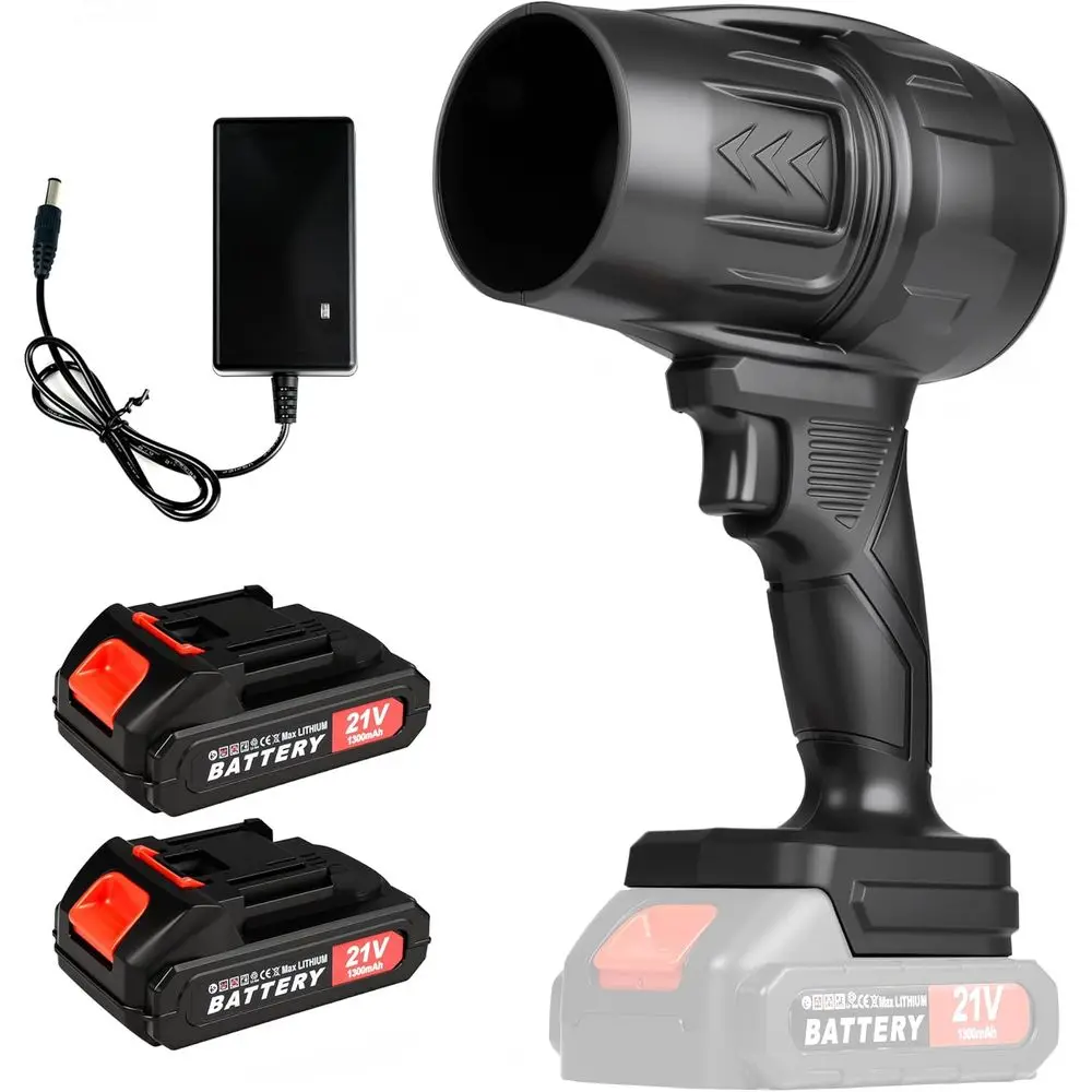

CordlLea Blower Variabl,21V 1.7LB Lightweight Handheld Blower with 2 Pack Batteries&60 Mins Runtime,or Yard,Patio,Car Drying,,Ga