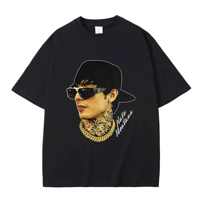 Cantante Natanael Cano Nata Montana cabeza cara camiseta hombres Hip Hop Rock ropa