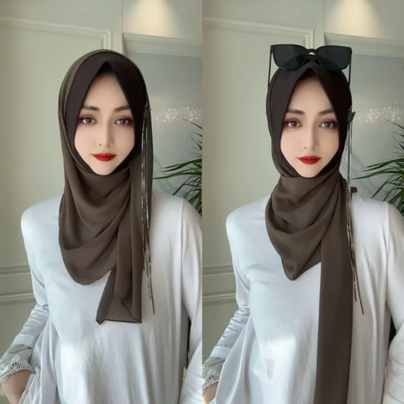 

Чехол с кисточками-бабочками, мусульманские женские шали, мусульманский хиджаб высокого класса