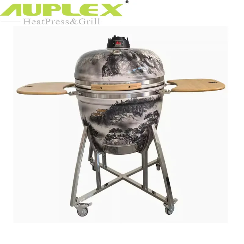 

Painted Ceramic Barbecue Grill Hand-painted Outdoor Multifunctional Grill BBQ Kamado Grill