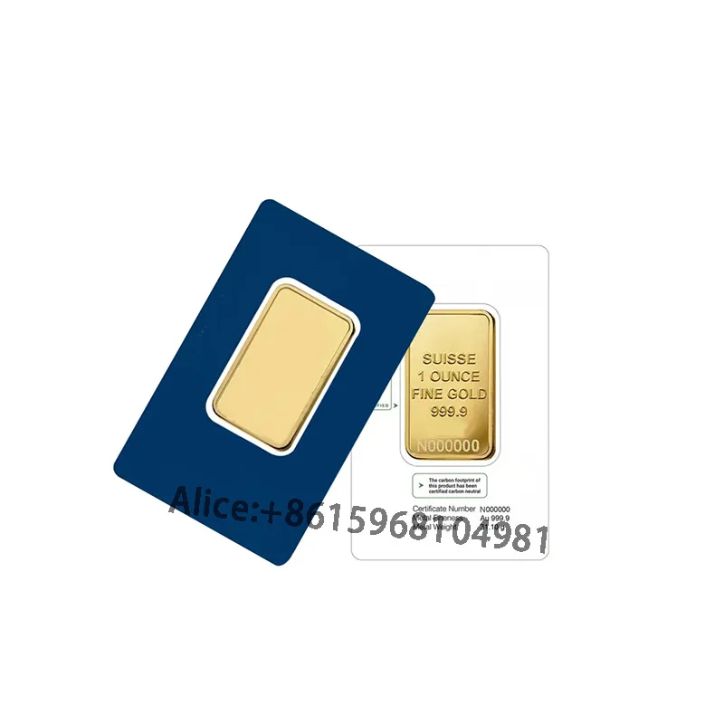 1/5/10 pcs 1oz gold Bar 24k Gold Plated Bullion Ingot Swiss Lady Bar Copper Non-magnetic Serial number With Sealed packing