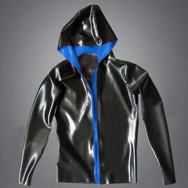 

Latex Rubber Men's Hoodie, Sports Top Hoodie Party