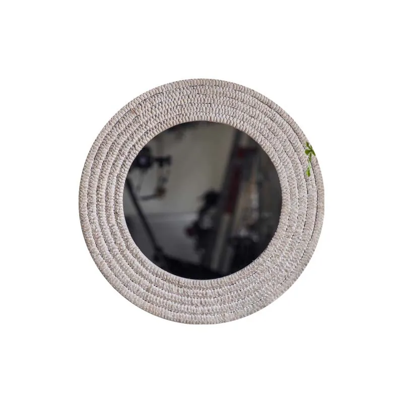 

Rattan makeup mirror creative straw rope decorative hotel homestay living room wall hanging round decorative mirror
