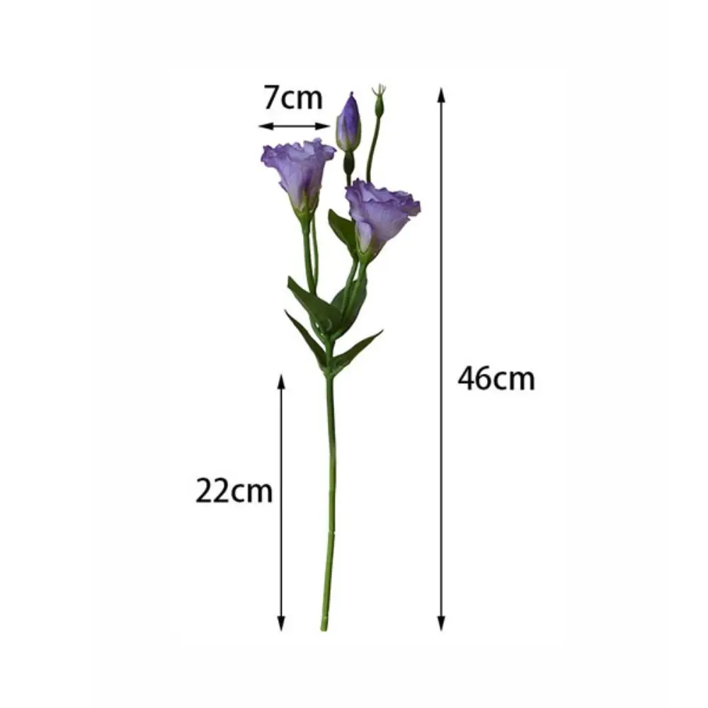 لمسة حقيقية زهور Lisianthus الاصطناعية زهور الحرير نابض بالحياة وهمية زهرة Eustoma لوازم الحفلات باقة الزفاف #6