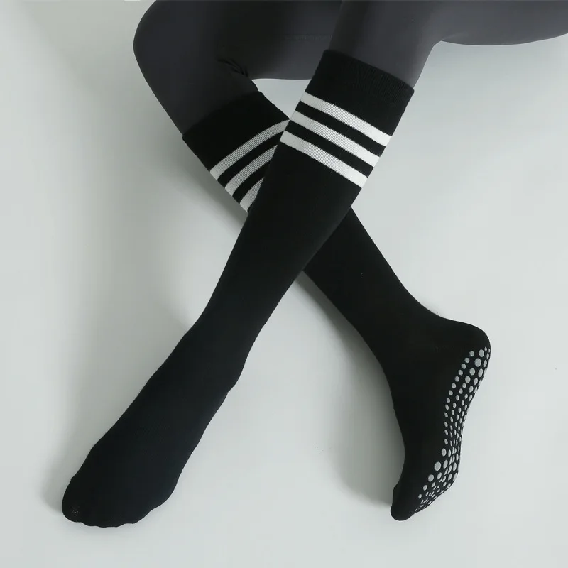 Autumn Winter Women Anti-slip Yoga Socks Cotton Indoor Breathable Fitness Pilates Socks Mid-tube Ballet Dance Sports Socks