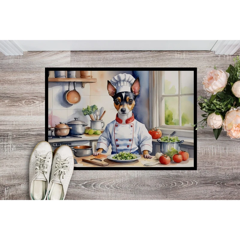 Keset Pintu Rat Terrier Baru Dalam Ruangan Luar Ruangan - Anti Selip Tahan Lama Mudah Dibersihkan Karpet Masuk yang Dapat Dicuci Hadiah Pindah Rumah & Pernikahan yang Sempurna