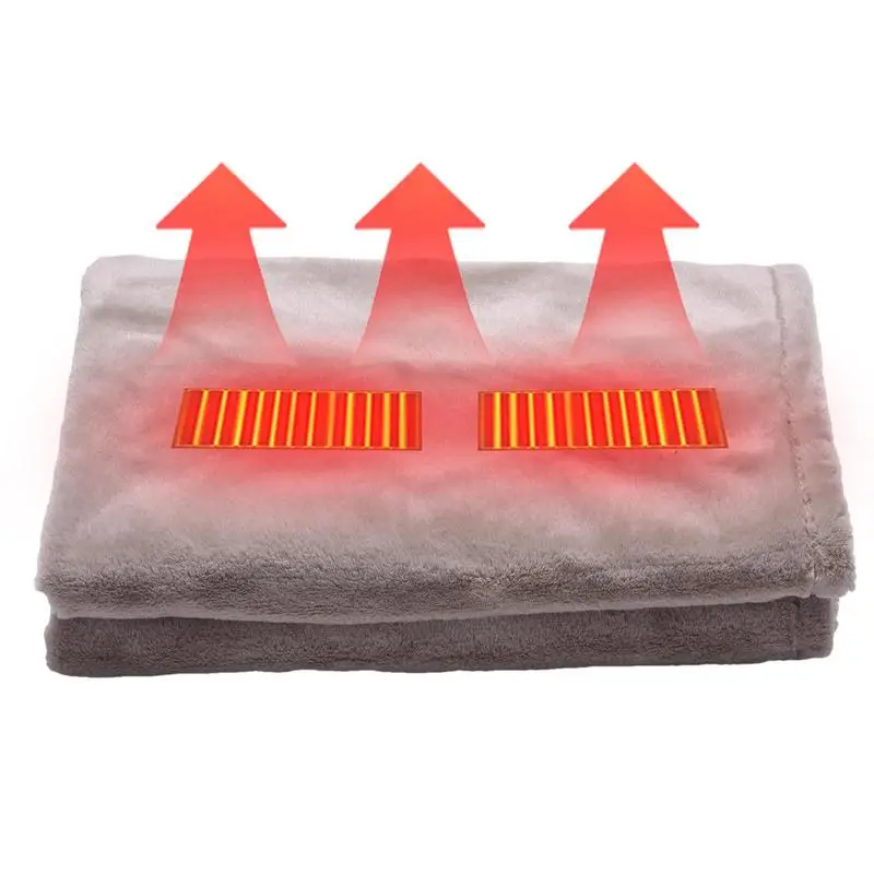 

USB Heating Blanket Throw USB Operated Camping Heated Blanket Electric Heating Wearable Blanket For Travel Hotel Apartment