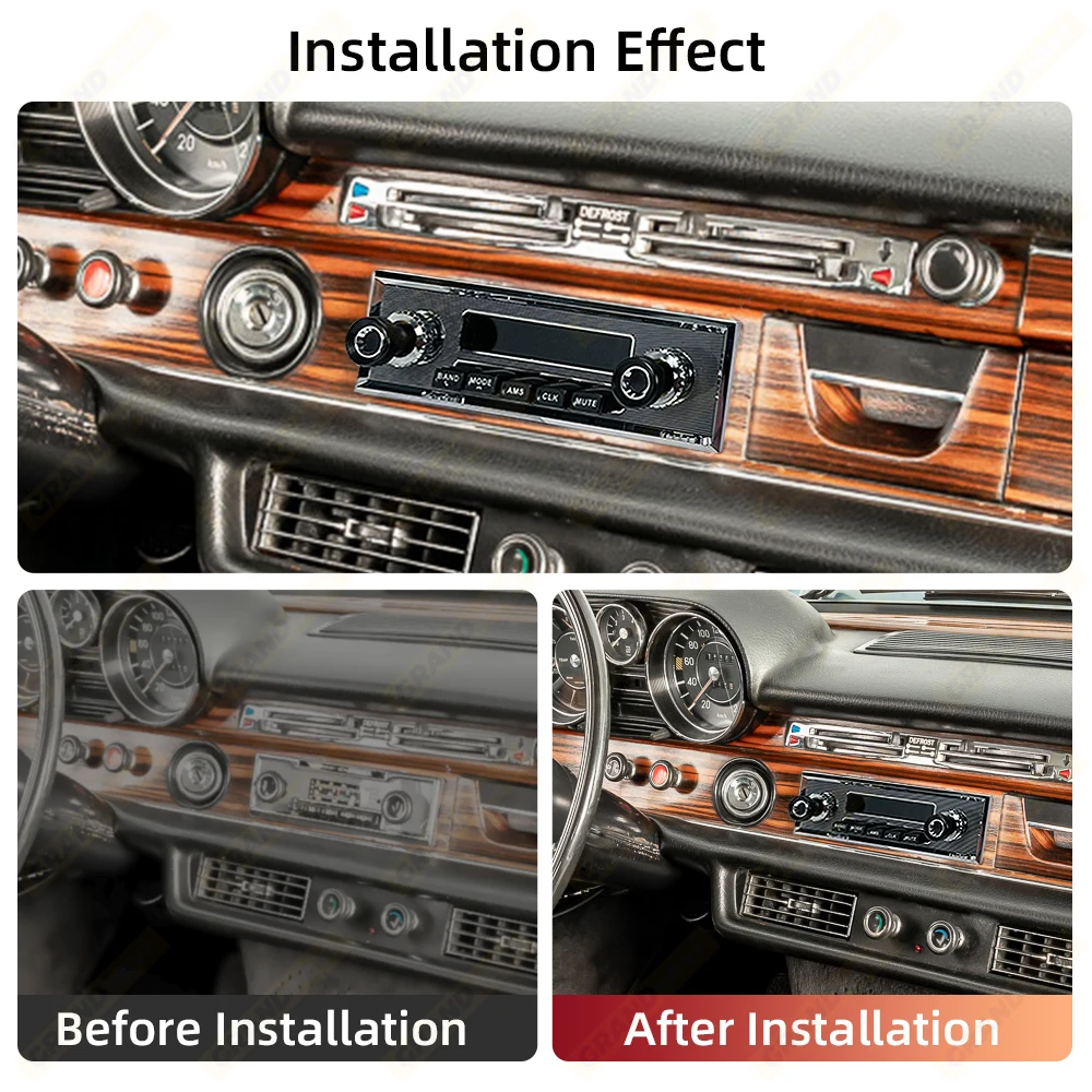 Grandnavi Car Radio 1 DIN Stereo FM Bluetooth MP3 Audio Player Handfree USB Aux Input For Mercedes Benz Ford Center Console