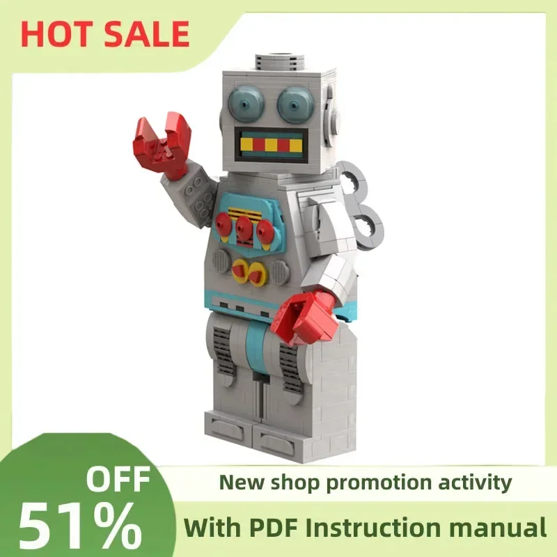 New 707Pcs Popular Moc Character Clockwork Robot Buildable Figure Model Custom Puzzle Diy Creative Ideas Kid Toy Birthday Gift