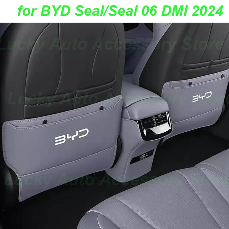 

Car Rear Row Anti-kick Covers for BYD Seal Seal 06 DMI 2024 Seat Kick Protector Dirt-proof Leather Cover Interior Accessories