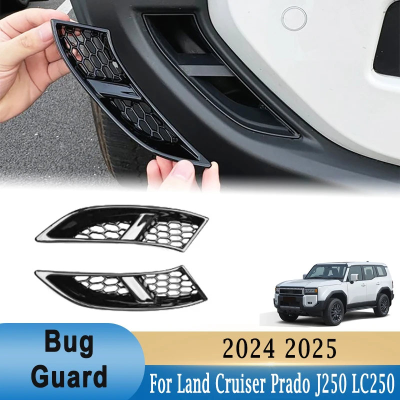 

2pcs Front Bumper Side Corner Wind Deflectors Bug Guard Fog Lamp Shield For Toyota Land Cruiser J250 Prado LC250 2024 2025