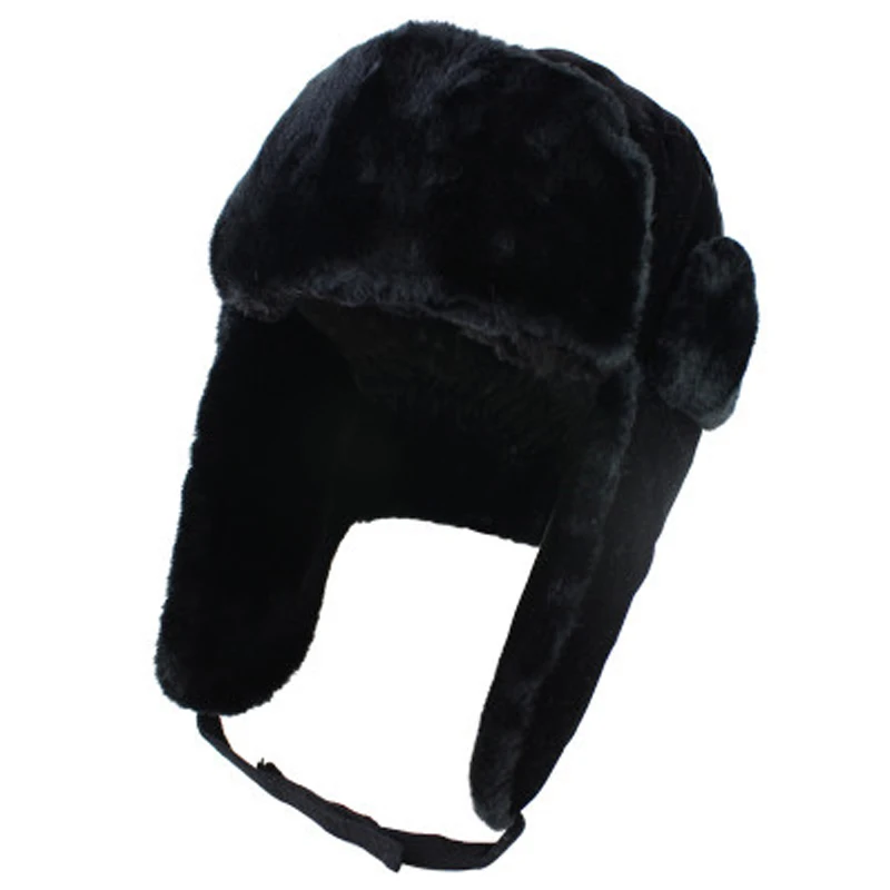 Insignia militar del ejército ruso Ushanka, sombreros de aviador de piloto, gorro de invierno de imitación de conejo con orejeras de piel, gorro de nieve gorro invierno hombre  gorras hombre