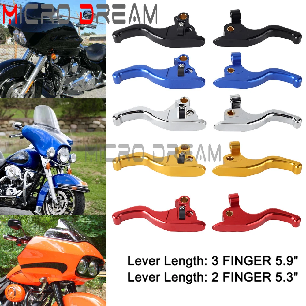 Motorcycle 2-Fingers 3-Fingers Brake Clutch Levers Shifter Lever For Harley Touring Electra Street Road Glide Road King 08-13